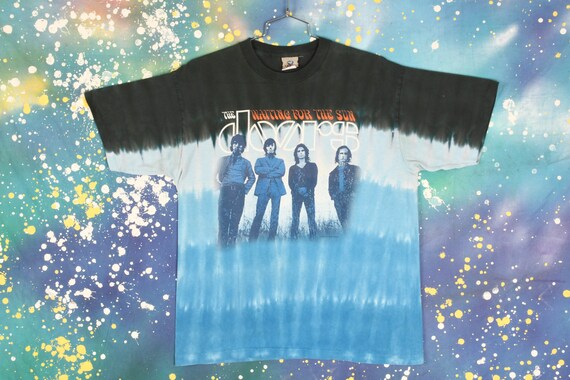 vintage THE DOORS Liquid Blue Tie Dye T Shirt