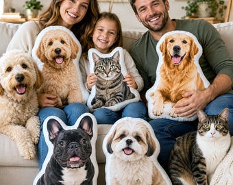 Personalized Pet Shaped Pillow, 3D Photo Pillow, Dog Pillow, Cat Pillow, Pet Portrait Pillow, Pet Lover Gift, Dog Gift, Cat Gift