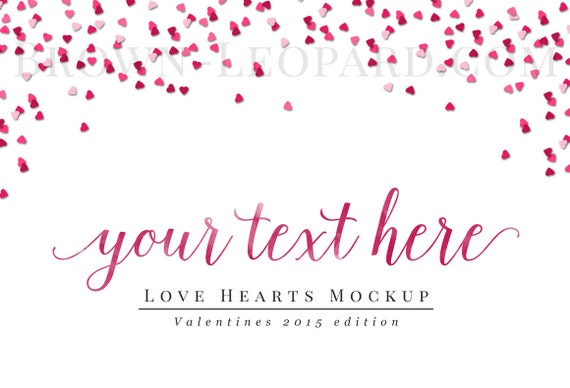 Styled Stock Photography 47 Heart Confetti Valentines Artwork