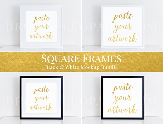 Square Frames Mockup Bundle Black And White Frame Styled Square Frames Mockup Bundle Black And White Frame Styled