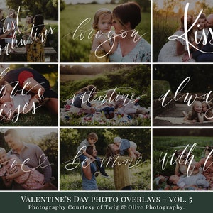 Valentines photo overlays Valentine's Day Word art, creative photo overlays for Photoshop, actions for Photographers, valentines minis image 1