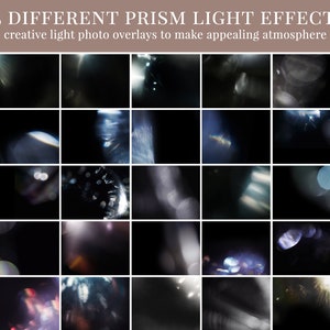35 different prism lights photo overlays for Photoshop, digital overlays great for summer photography and portraits, creative editing image 2