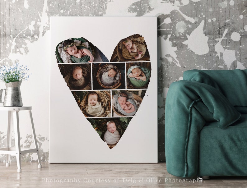 Collages en forme de coeur pour Photoshop, parfaits pour la Saint-Valentin et les enfants, la photographie de famille et de mariage, les superpositions de photomasques avec effet aquarelle image 7