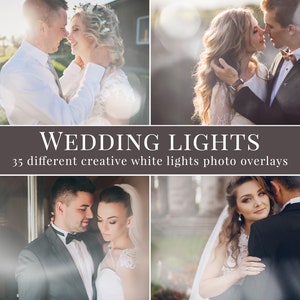 35 different white lights photo overlays for Photoshop, light effects overlays, great for wedding photography and engagement mini sessions