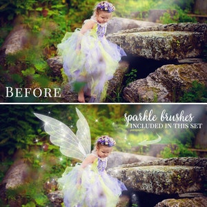 Fairy photo overlays Summer Fairy Tail, fairy wings photo overlays and sparkle brushes, gift crown overlay, photo overlays for Photoshop image 5