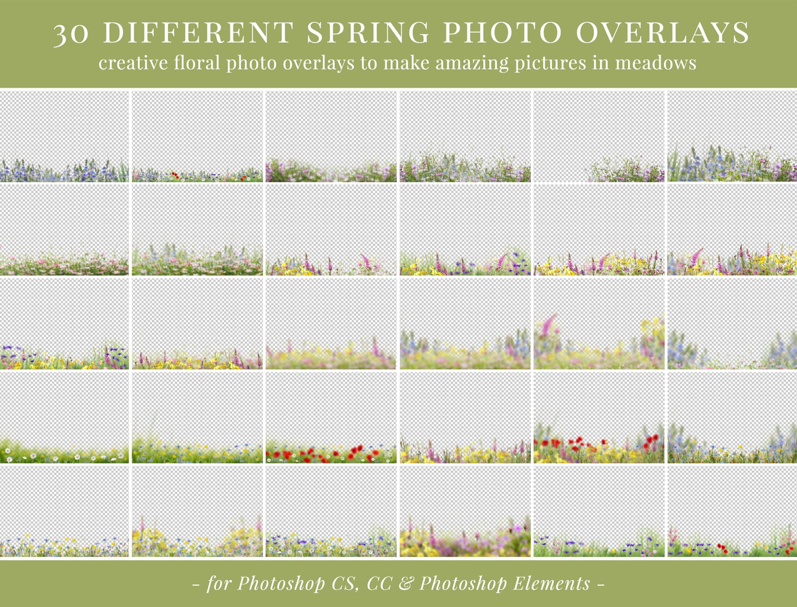 30 Different Spring Photo Overlays for Photoshop Floral - Etsy