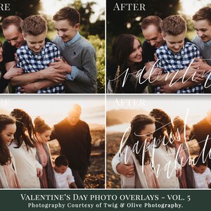 Valentines photo overlays Valentine's Day Word art, creative photo overlays for Photoshop, actions for Photographers, valentines minis image 3