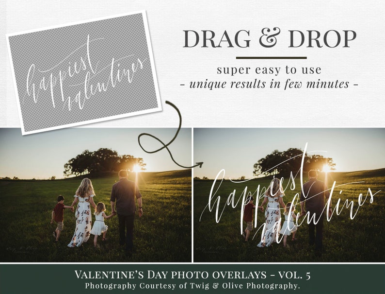 Valentines photo overlays Valentine's Day Word art, creative photo overlays for Photoshop, actions for Photographers, valentines minis image 5