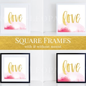 Square frames mockup bundle, black and white frame, styled stock photography, square print mockup, shop & web presentation MOC055 image 2