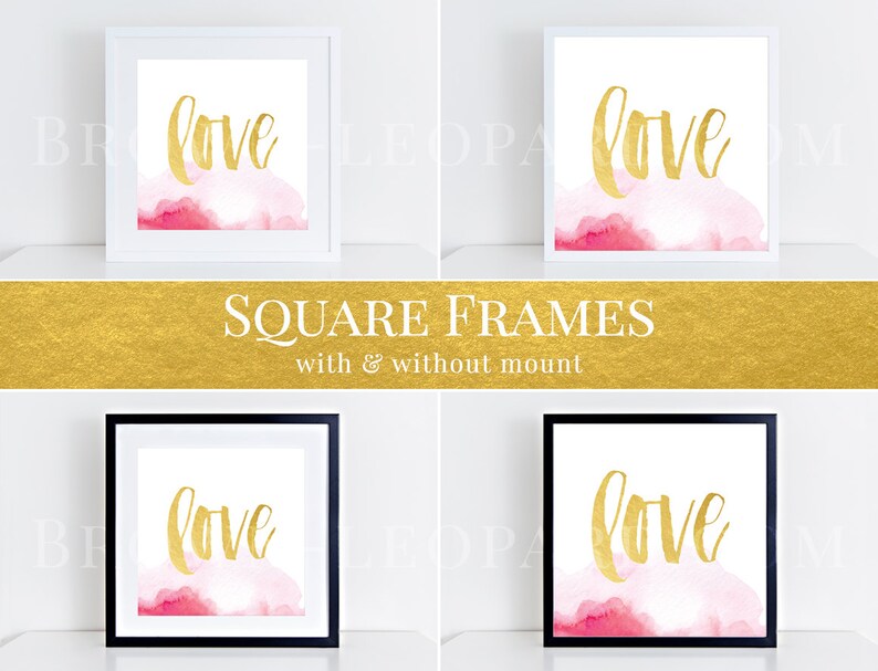 Square frames mockup bundle, black and white frame, styled stock photography, square print mockup, shop & web presentation MOC055 image 2