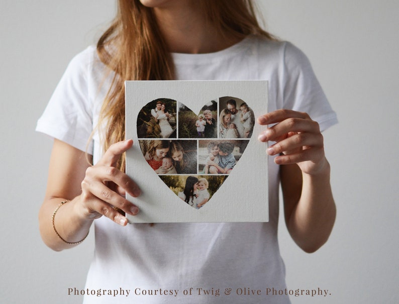 Collages en forme de coeur pour Photoshop, parfaits pour la Saint-Valentin et les enfants, la photographie de famille et de mariage, les superpositions de photomasques avec effet aquarelle image 4