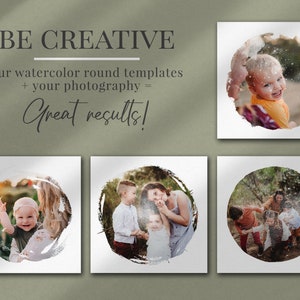 Creative watercolor rounds photo masks for Photoshop, great for your photography projects, photoshop clipping masks, free video tutorial image 3