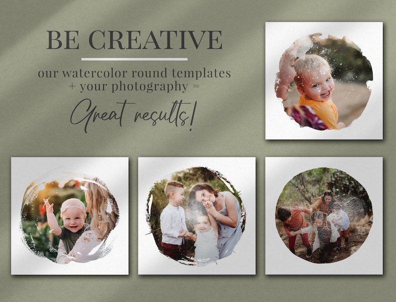 Creative watercolor rounds photo masks for Photoshop, great for your photography projects, photoshop clipping masks, free video tutorial image 3