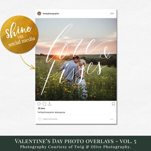 Valentines photo overlays Valentine's Day Word art, creative photo overlays for Photoshop, actions for Photographers, valentines minis image 8