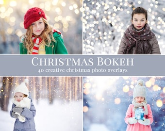 Bokeh Foto Overlays "Weihnachts Bokeh", Weihnachts Foto Overlays, Urlaubs Foto Overlays für Photoshop, Lichter Overlays, Bokeh Overlays