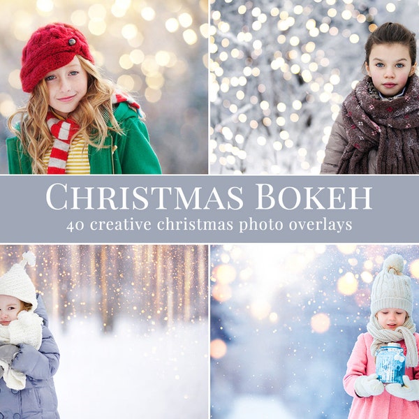 Bokeh photo overlays "Christmas Bokeh",  Christmas photo overlays, holiday photo overlays for Photoshop, lights overlays, bokeh overlays