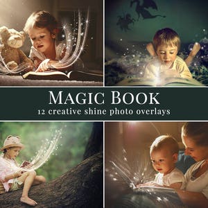 Shine photo overlays Magic book, creative digital photo overlays for Photoshop, great for minis, outdoor photography, kids & family pics image 1