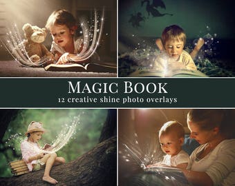 Shine photo overlays "Magic book", creative digital photo overlays for Photoshop, great for minis, outdoor photography, kids & family pics