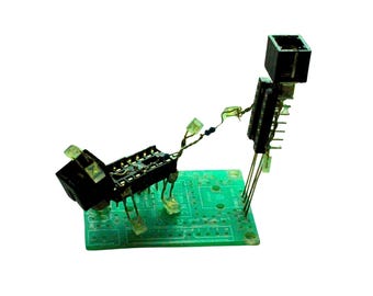Synth Pup Up-cycled Figurine from Surplus Salvage Studios