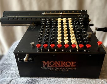 Monroe Model K Mechanical Calculator • 1920s Vintage Adding Machine • WORKING Antique Office Equipment