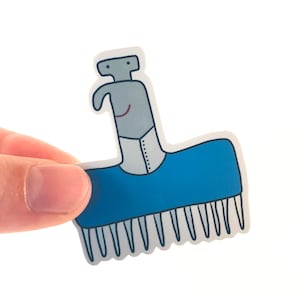 Multichannel Pipette Holographic Sticker // Cute Wet Lab Equipment // Gift for a Scientist, Biologist, Chemist, Student, Researcher