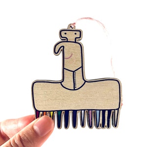 LGBTQAI+ Cute Multichannel Pipette Wooden Ornament // Inclusive Science // Gift for Lab Technician, Researcher, Scientist, Biologist