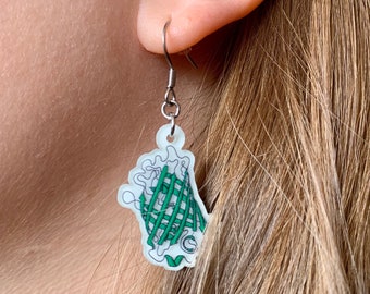 GFP Glow-in-the-dark Earrings // Green Fluorescent Protein Earrings
