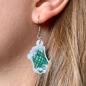 GFP Glow-in-the-dark Earrings // Green Fluorescent Protein Earrings