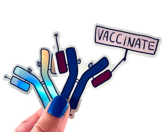 Antibody Sticker // Cute Vaccination Sticker // Gift for Scientist, Biologist, Immunologist, Doctor, Nurse