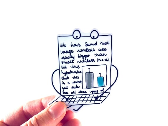 Thesis that Writes Itself Sticker // Student Life Joke // Gift for a Scientist, Journalist, Writer, Student