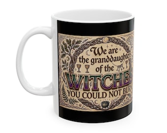 Taza de cerámica con ilustración de brujas / 325 ml 444 ml