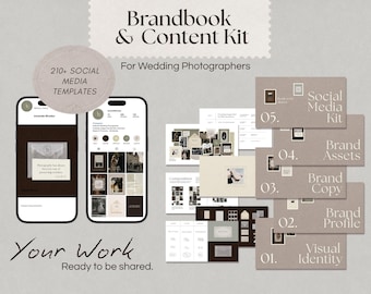 Wedding Photographer Brandbook & Content Kit | 210+ Social Media Templates | Canva Brand Kit
