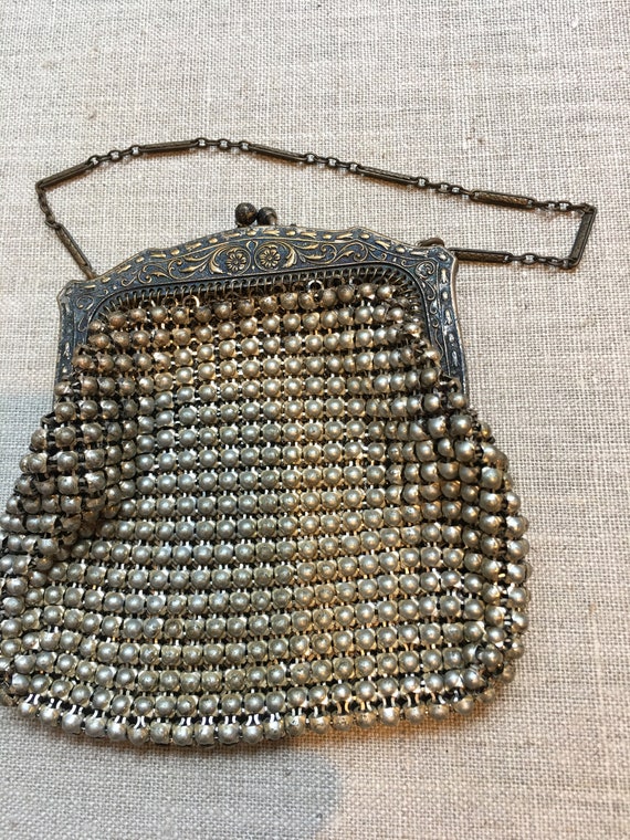 Vintage mesh purse, Whiting & Davis, flapper purs… - image 1