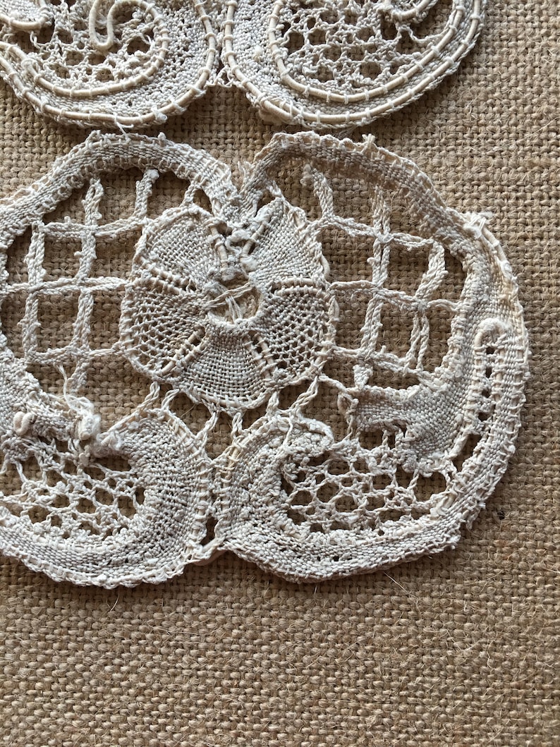 pair of Edwardian lace medallions.