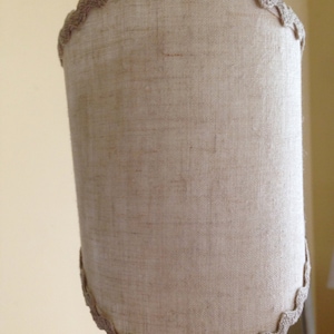 Pair of 1/2  Lamp Shades Made From Vintage Linen and rick rack