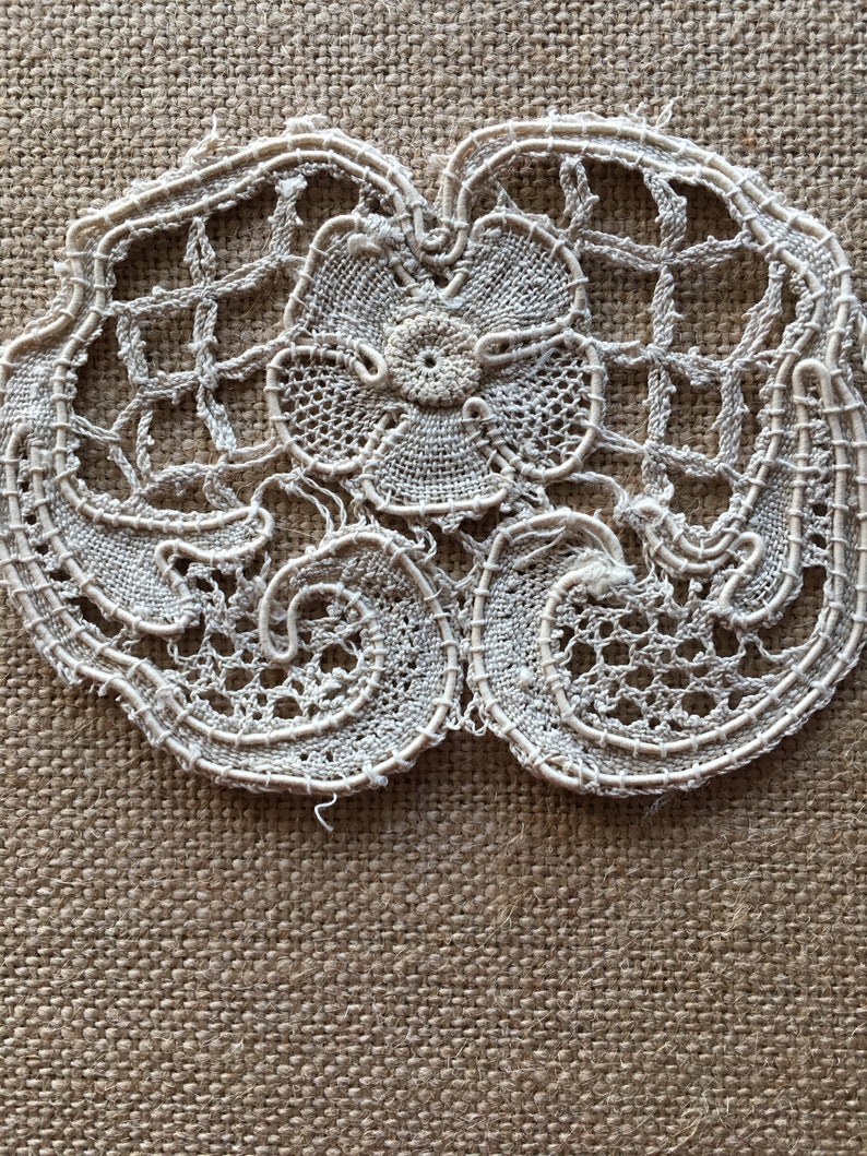pair of Edwardian lace medallions.
