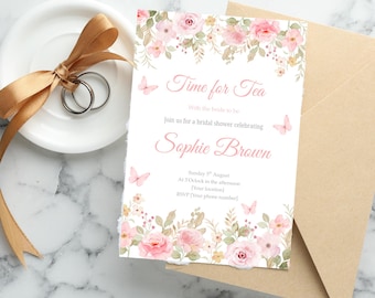 Brautparty-Einladung ~ bearbeitbarer digitaler Download ~ Blumen Hen Party Einladung