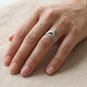 Mountain Peak Style Ring, Wishbone Ring, 925 Silver Ring, Nesting Ring, Oxidized Ring, Unique Everyday Wear Jewelry