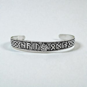 Viking Rune Bracelet, Oxidized Bangle, 925 Silver Bangle, Men's Viking Jewelry, Handmade Bangle, Celtic Knot Jewelry, Geometric Design,