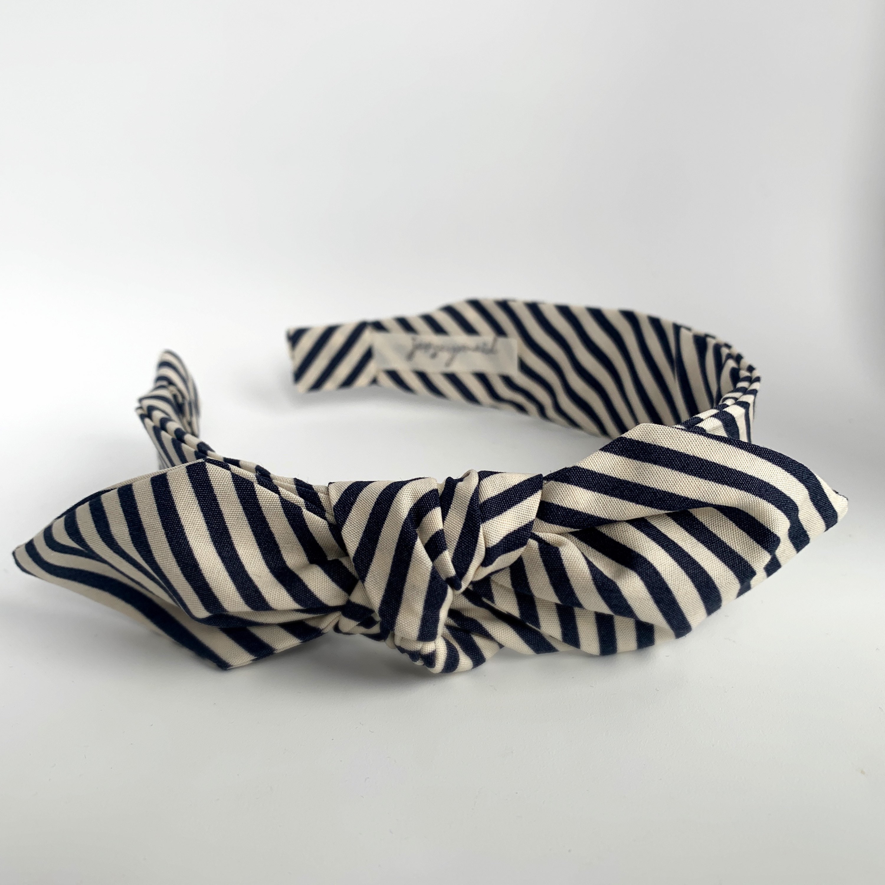 Real silk navy headband with crystal anchor Silk Headbands For Women | RachelSilk | United States main image 2