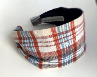 classic Plaid Hairband tartan plaid head band plaid headband extra wide hair band no slip headband plaid hairband