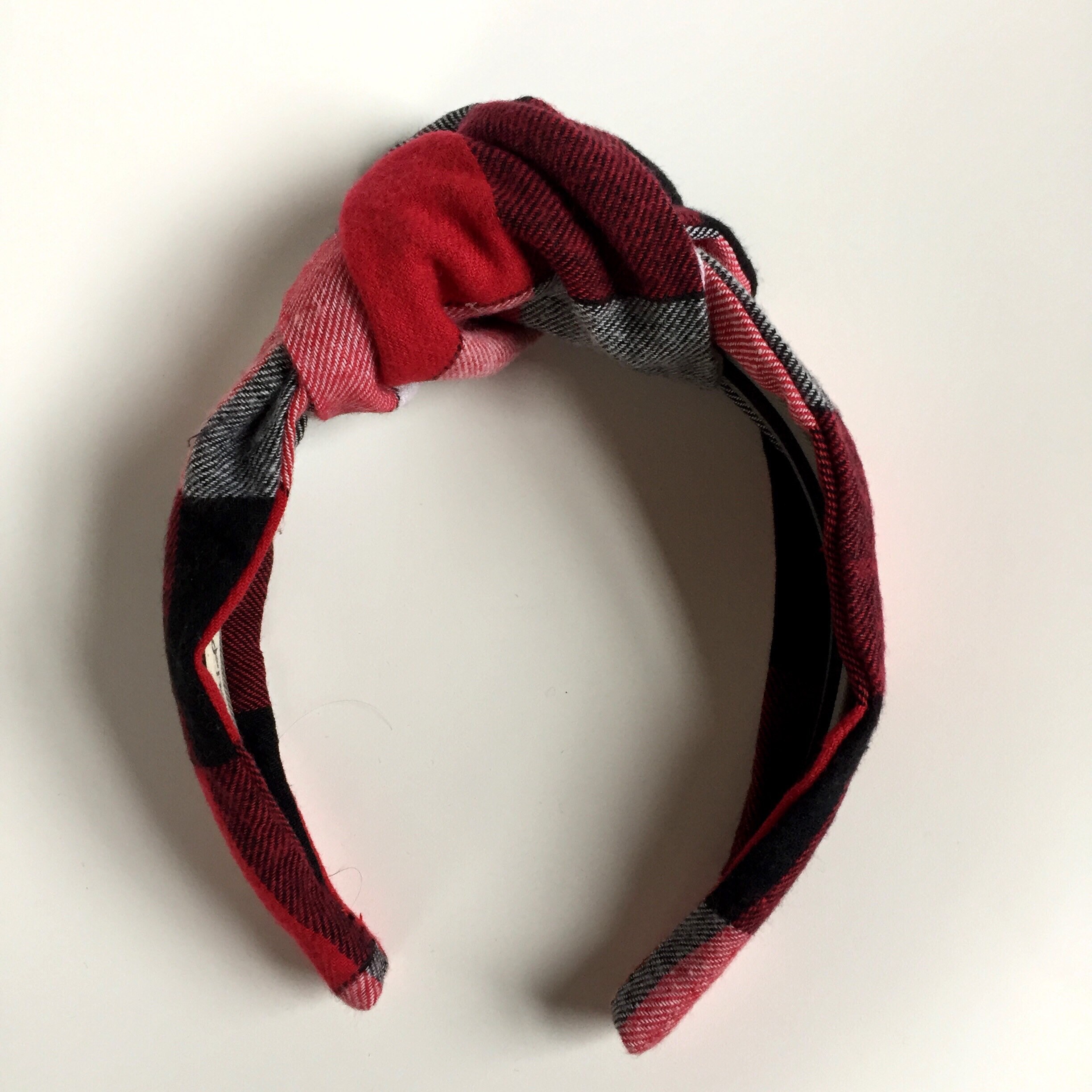 Lele Sadoughi Red Buffalo Plaid Headband Lele Sadoughi Crimson Plaid Kids Flannel Headband – Wren +  main image 2