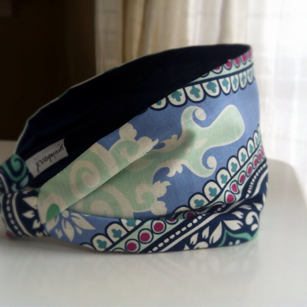 Mediterrane Haar Schal - wrap Boho Kopf - extrabreite Stirnband - Minze blau Haarreif - Geschenke für sie unter 25