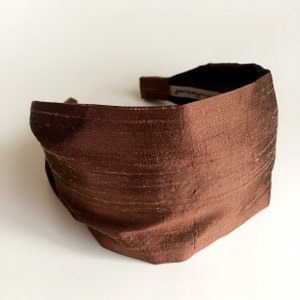 Cinnamon brown Pure silk headbands for women Jerseymaid luxe adult headband woman head bands hair bands silk hair scarf brown hair band
