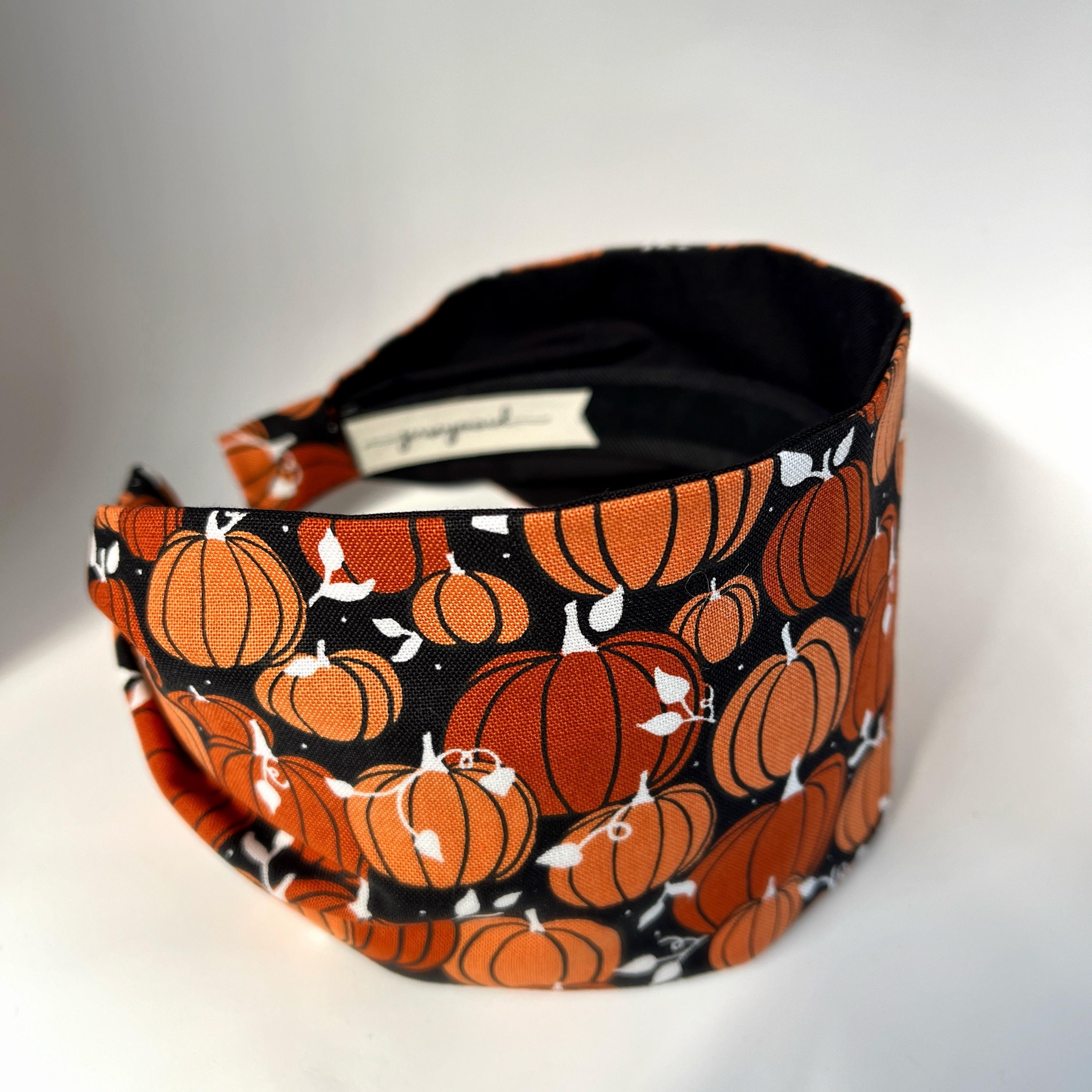Fasce per capelli a forma di zucca per donne. Accessori per capelli autunnali. Acconciatura corta. Fascia per adulti a forma di zucca, per il Ringraziamento, Halloween e autunno. - Italia