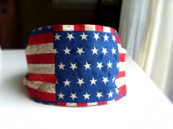 Fascia Capelli Patriottica 4 Luglio - Design Floreale Rosso, Bianco E