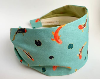 Japanese Headbands for women koi fish fabric hairband japanese head band cotton hairband asian hair accessories carp