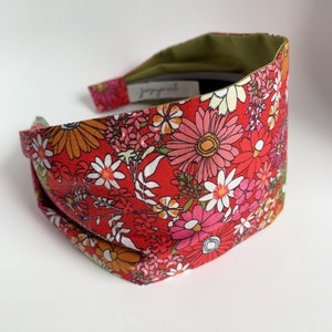 Floral Headbands for women headband Women&#39;s Fabric Headband Adult headband woman Pink red green  London Calling lawn