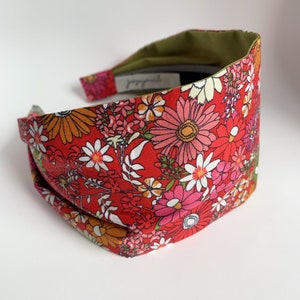 Floral Headbands for women headband Women's Fabric Headband Adult headband woman Pink red green  London Calling lawn