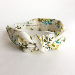 Cute bow Headbands for women narrow side knot headband Women&#39;s Fabric Headband side knot topknot bow Adult headband Woman feedsack flowers